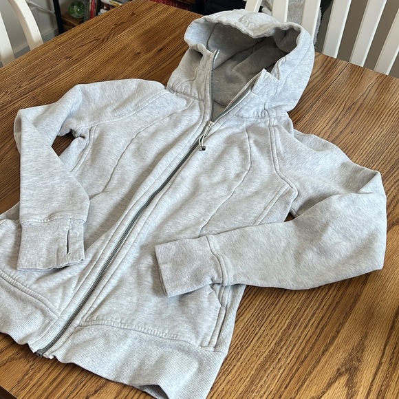 Lululemon Scuba Full-Zip Hoodie Size 6 Heathered Light Grey - Picture 5 of 8